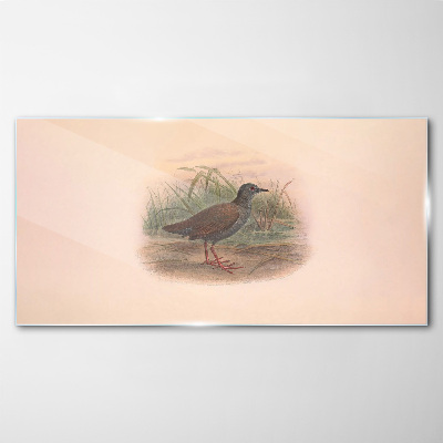 Fisherman in the grass Wall art on glass