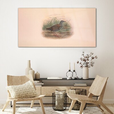 Fisherman in the grass Wall art on glass