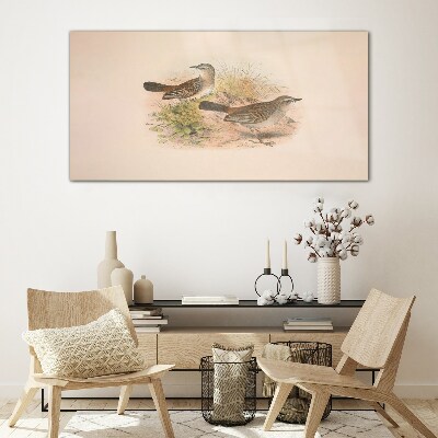 Birds in a natural background Glass art print