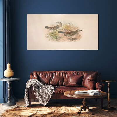 Birds in a natural background Glass art print
