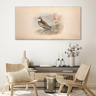Birds over the water Glass art print