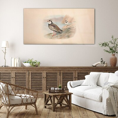 Birds over the water Glass art print