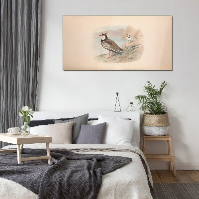 Birds over the water Glass art print