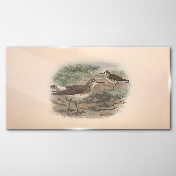 Birds over the water Wall art on glass