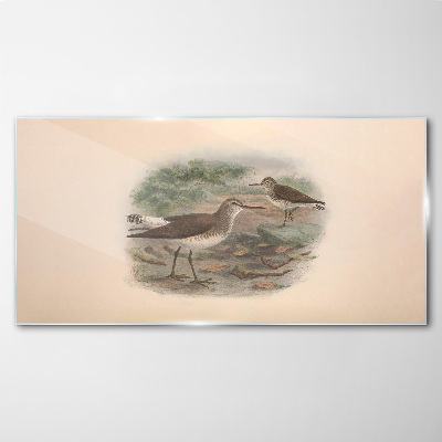 Birds over the water Wall art on glass