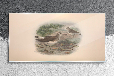Birds over the water Wall art on glass