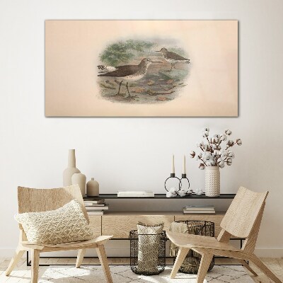 Birds over the water Wall art on glass