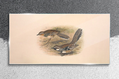 Birds in a delicate setting Glass art print