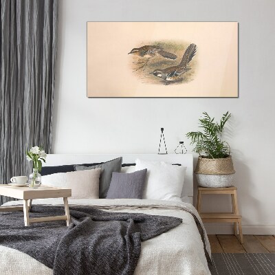 Birds in a delicate setting Glass art print