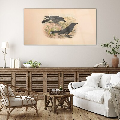 Birds animals figure Glass Wall Art