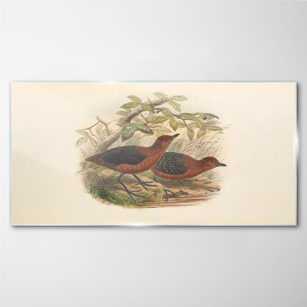 Birds in their natural habitat Wall art on glass
