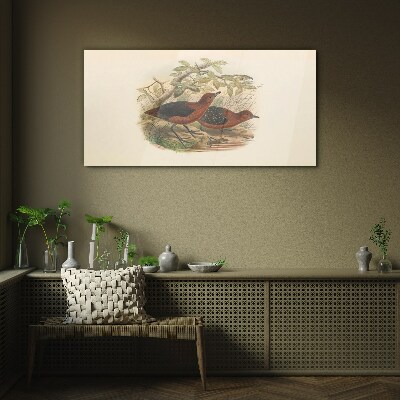 Birds in their natural habitat Wall art on glass