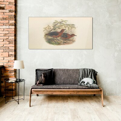 Birds in their natural habitat Wall art on glass