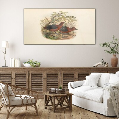 Birds in their natural habitat Wall art on glass