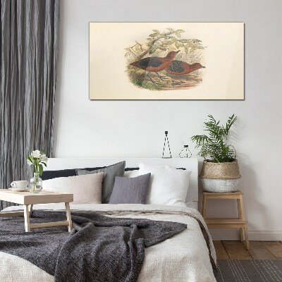 Birds in their natural habitat Wall art on glass