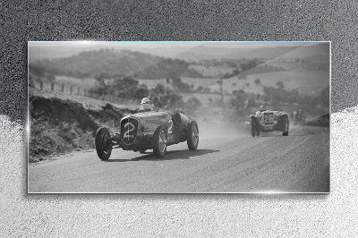 Racing thrills from the 1950s. Glass art print