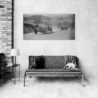 Racing thrills from the 1950s. Glass art print
