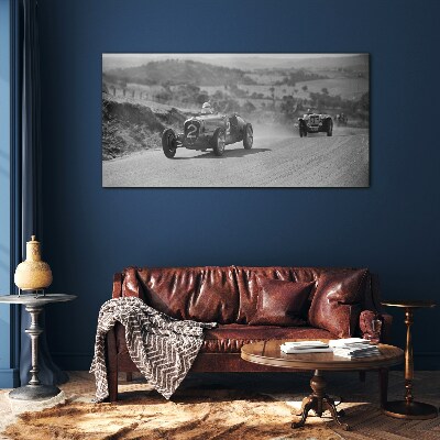 Racing thrills from the 1950s. Glass art print