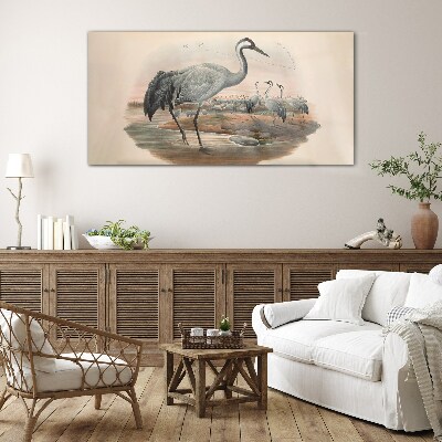 Bird drawing Glass Wall Art