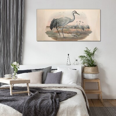 Lapwing on the water background Wall art on glass