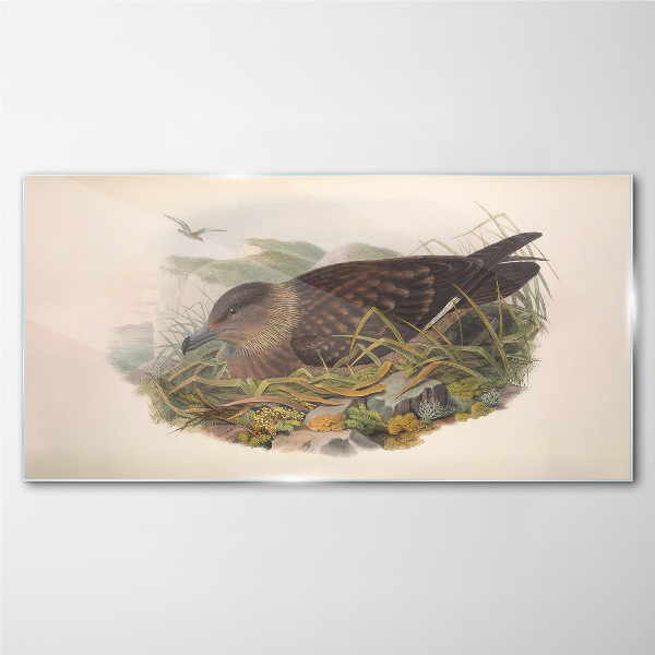 A bird's nest in its natural surroundings Wall art on glass