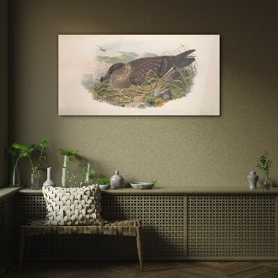 A bird's nest in its natural surroundings Wall art on glass