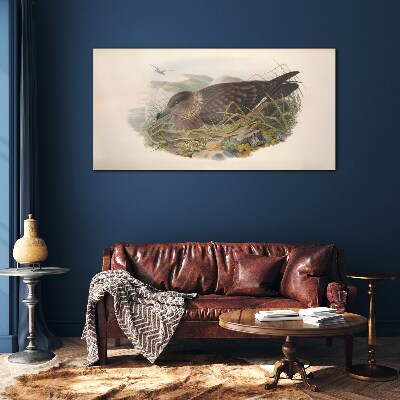 A bird's nest in its natural surroundings Wall art on glass