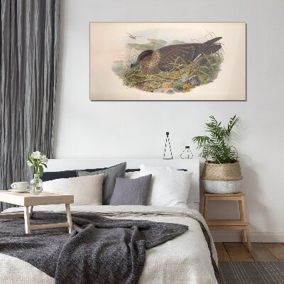 A bird's nest in its natural surroundings Wall art on glass