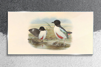 Birds over the water Wall art on glass