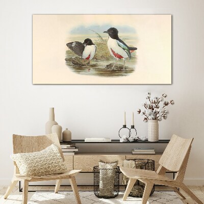 Birds over the water Wall art on glass