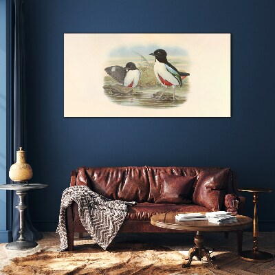 Birds over the water Wall art on glass