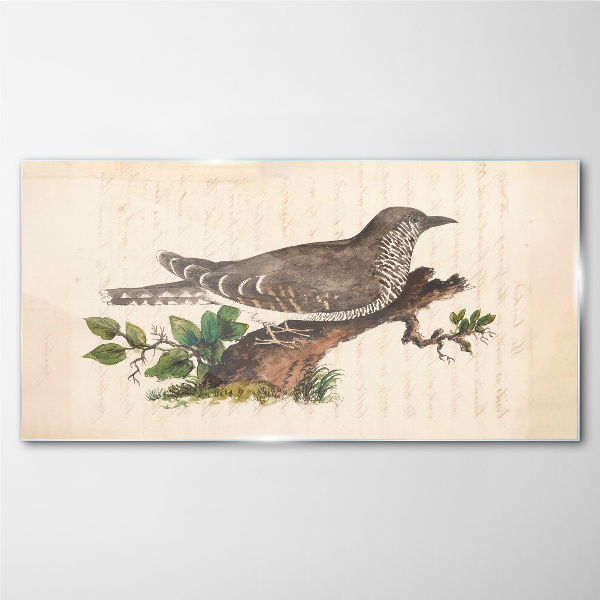 Cuckoo on a branch Wall art on glass