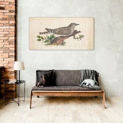 Bird drawing Glass Wall Art