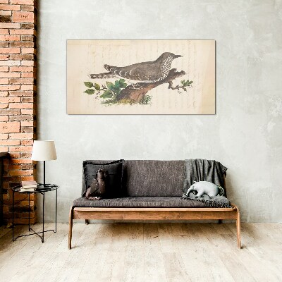 Cuckoo on a branch Wall art on glass