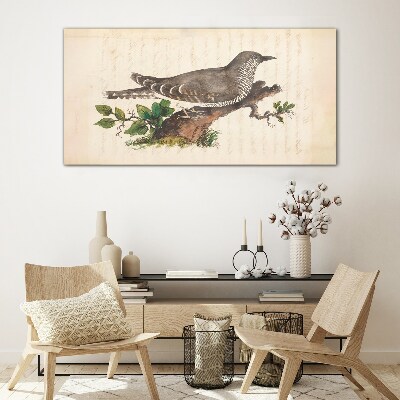 Bird drawing Glass Wall Art