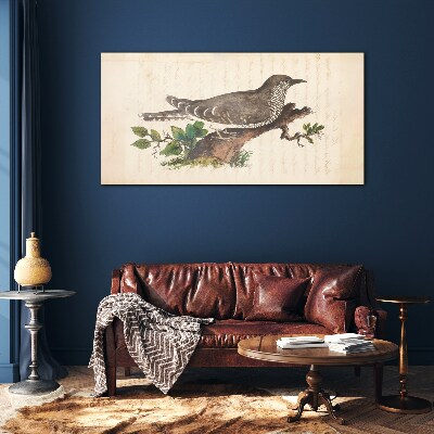 Cuckoo on a branch Wall art on glass