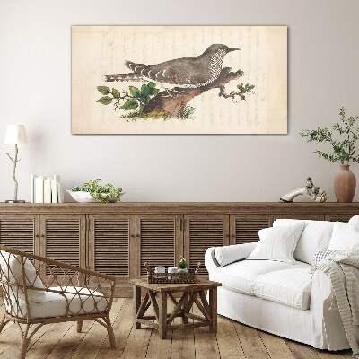 Cuckoo on a branch Wall art on glass
