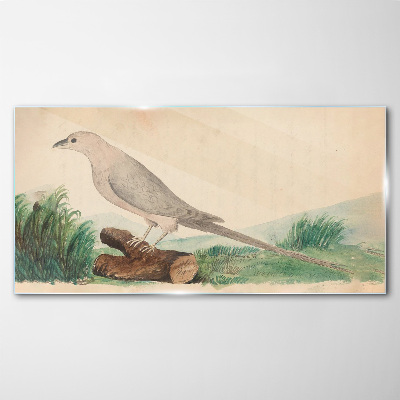 A bird in the background of nature Glass art print