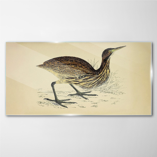 Bird pattern on nature background Wall art on glass