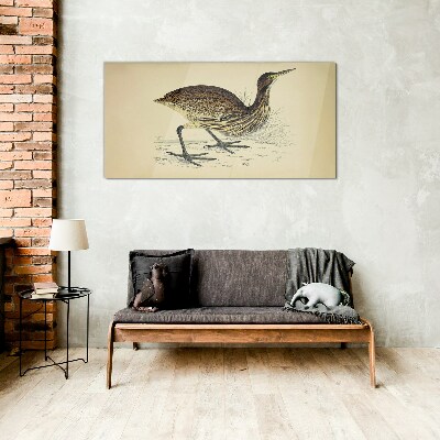Bird pattern on nature background Wall art on glass