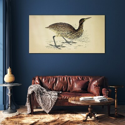 Bird pattern on nature background Wall art on glass