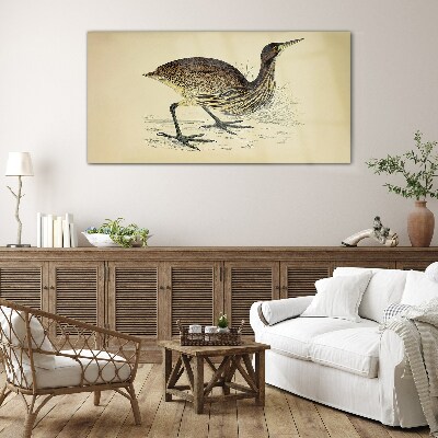 Bird pattern on nature background Wall art on glass
