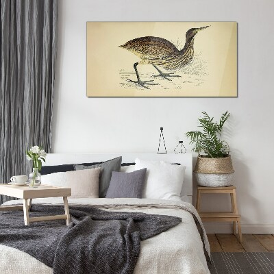 Bird drawing Glass Wall Art