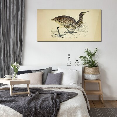 Bird pattern on nature background Wall art on glass