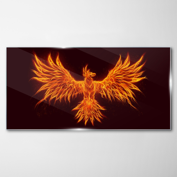 Burning Phoenix Glass art print