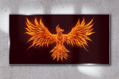 Burning Phoenix Glass art print