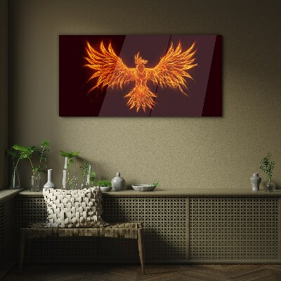 Burning Phoenix Glass art print