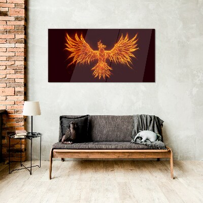 Burning Phoenix Glass art print