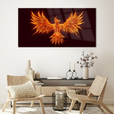 Burning Phoenix Glass art print
