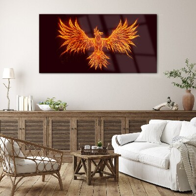 Burning Phoenix Glass art print